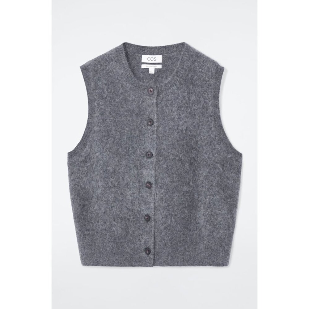 WORN ONCE COS Brushed Cashmere Vest in Grey Size S